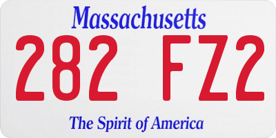 MA license plate 282FZ2