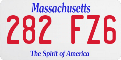 MA license plate 282FZ6