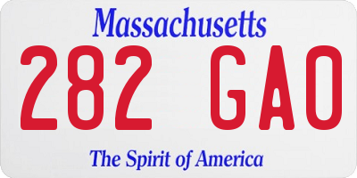 MA license plate 282GA0
