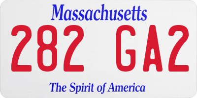 MA license plate 282GA2