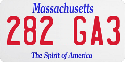 MA license plate 282GA3