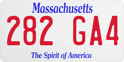 MA license plate 282GA4