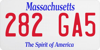 MA license plate 282GA5
