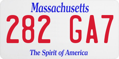 MA license plate 282GA7