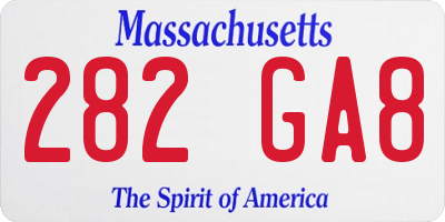 MA license plate 282GA8