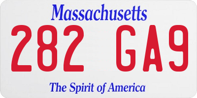 MA license plate 282GA9