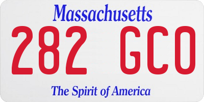 MA license plate 282GC0