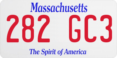 MA license plate 282GC3
