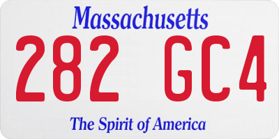 MA license plate 282GC4