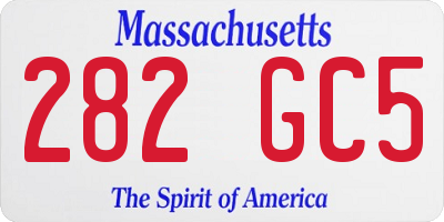 MA license plate 282GC5