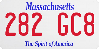 MA license plate 282GC8