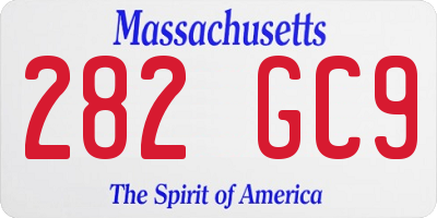 MA license plate 282GC9