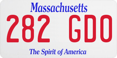 MA license plate 282GD0