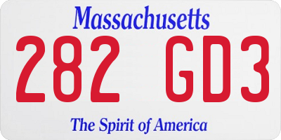 MA license plate 282GD3