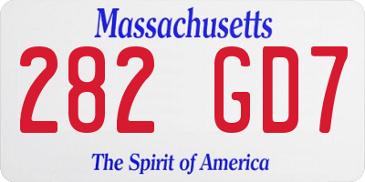 MA license plate 282GD7