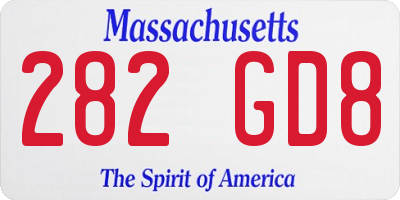 MA license plate 282GD8