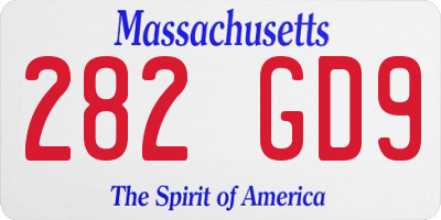 MA license plate 282GD9