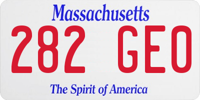 MA license plate 282GE0
