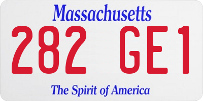MA license plate 282GE1