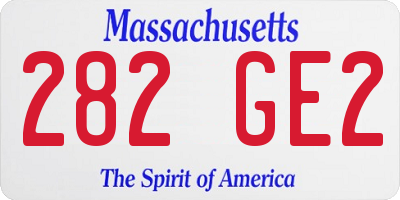 MA license plate 282GE2