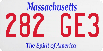 MA license plate 282GE3