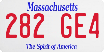 MA license plate 282GE4