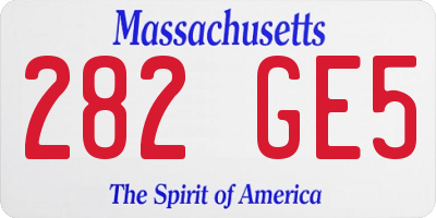 MA license plate 282GE5