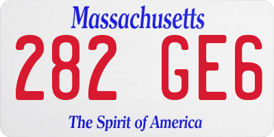 MA license plate 282GE6