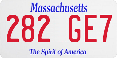 MA license plate 282GE7