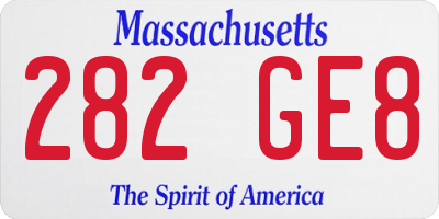 MA license plate 282GE8
