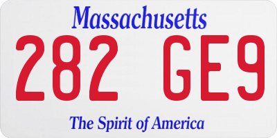 MA license plate 282GE9