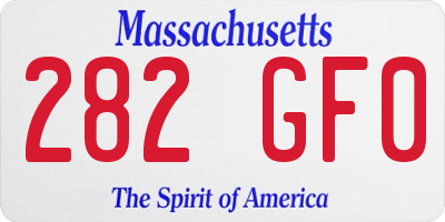MA license plate 282GF0