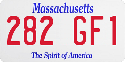 MA license plate 282GF1