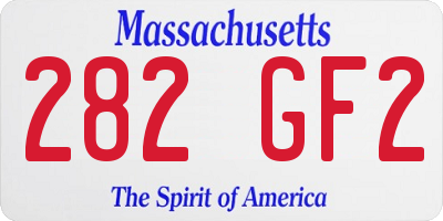 MA license plate 282GF2