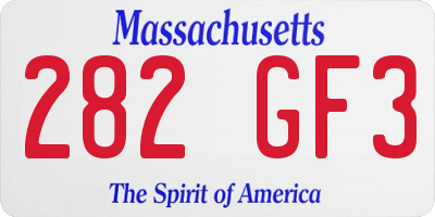 MA license plate 282GF3