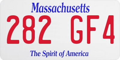 MA license plate 282GF4