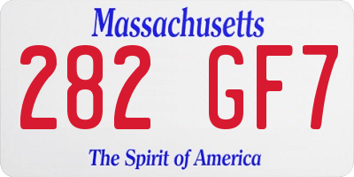 MA license plate 282GF7