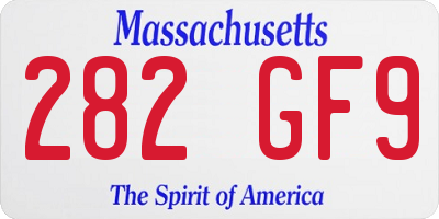 MA license plate 282GF9