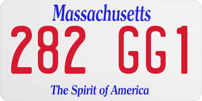 MA license plate 282GG1