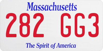 MA license plate 282GG3