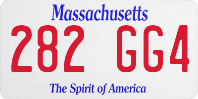MA license plate 282GG4