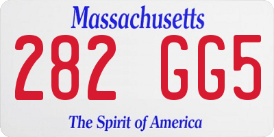 MA license plate 282GG5