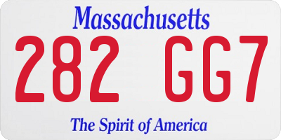 MA license plate 282GG7