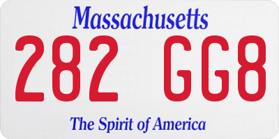 MA license plate 282GG8