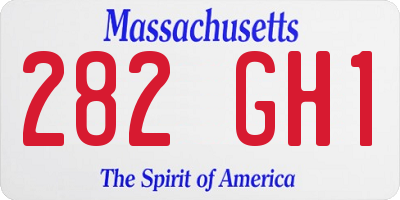 MA license plate 282GH1