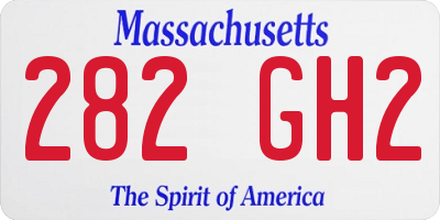 MA license plate 282GH2