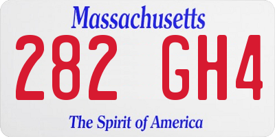 MA license plate 282GH4