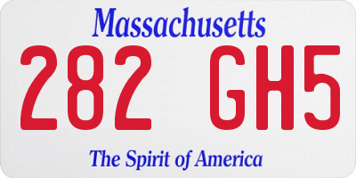 MA license plate 282GH5