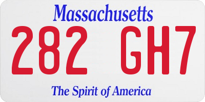 MA license plate 282GH7