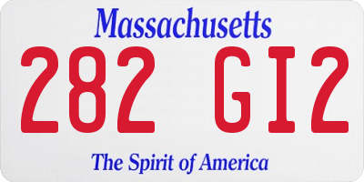 MA license plate 282GI2